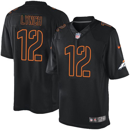 Nike Broncos #12 Paxton Lynch Black Men's Stitched NFL Impact Limited Jersey